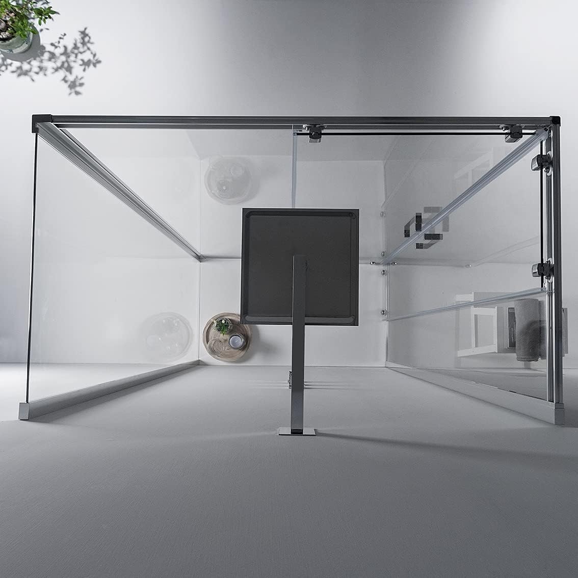 Box Doccia 3 Lati 70x90x70 cm x h190 - Cabina Doccia con Porta Scorrevole, Cristallo Temperato 6mm, Trasparente e Anticalcare con Profilo in Alluminio Cromato e Chiusura Magnetica