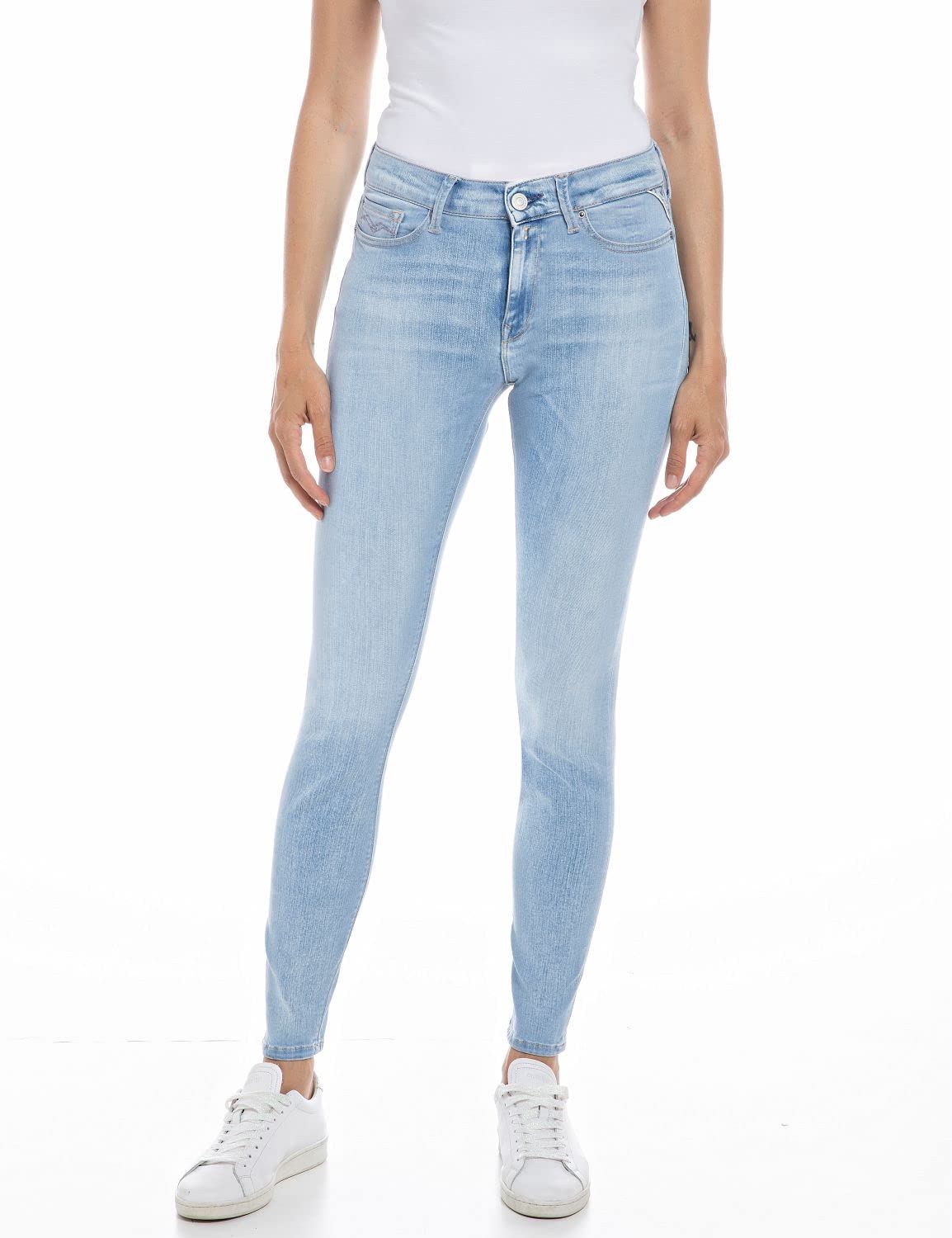 Replay Damen Jeans Luzien Skinny-Fit, Light Blue 010 (Blau), 30W / 28L