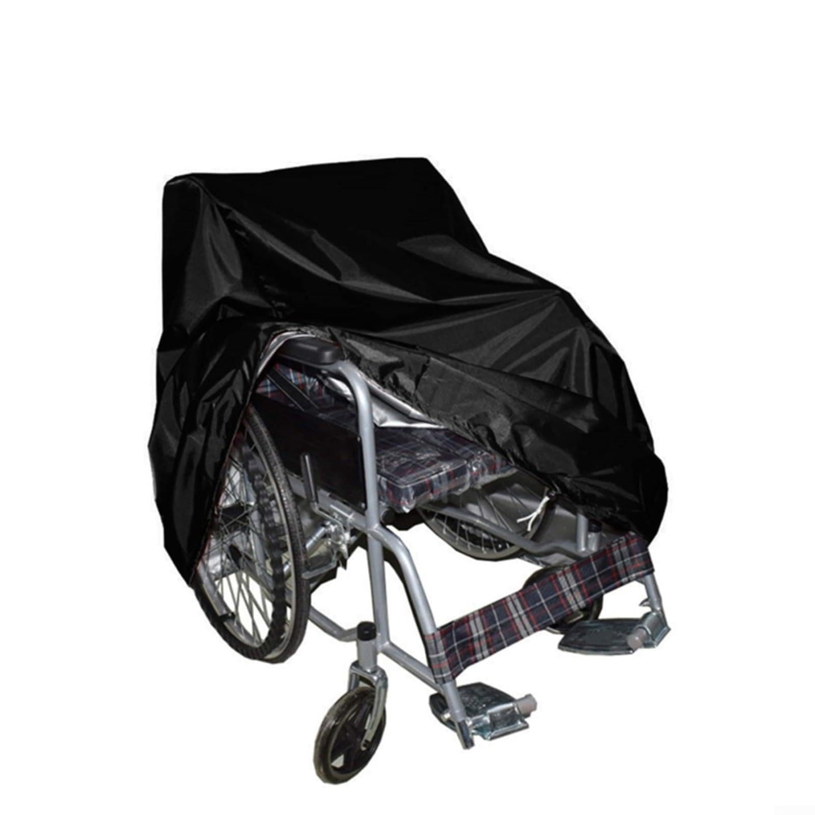 AIKEOU Electric Wheelchair Cover Waterproof 420D Oxford, Dustproof UV Resistant Mobility Scooter Protector for Outdoor Indoor Use, Black,115 * 75 * 130cm