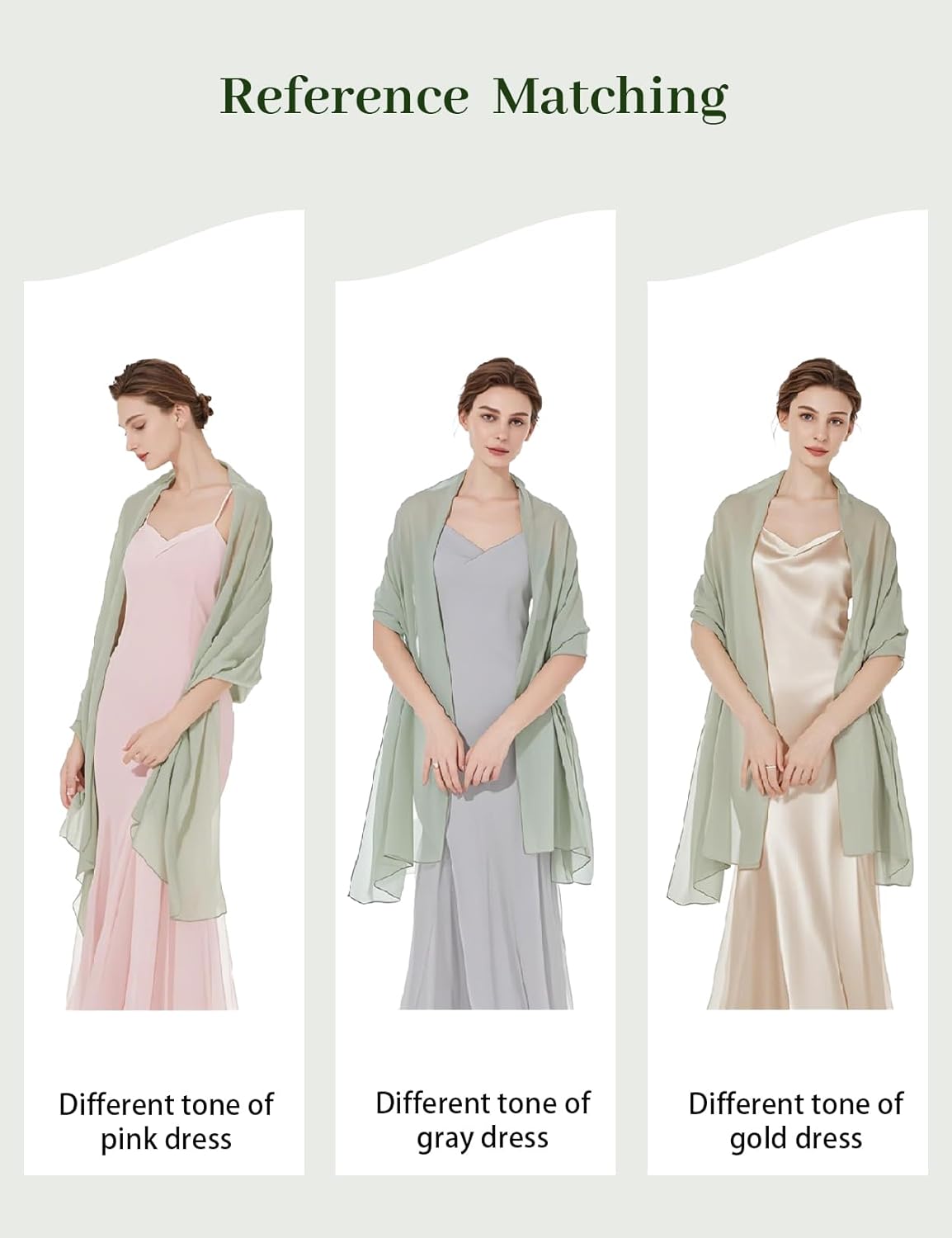 Women Chiffon Shawls and Wraps for Evening Dresses Wedding Party Travel Scarves Pashmina Bikini Cover Up - Image 5