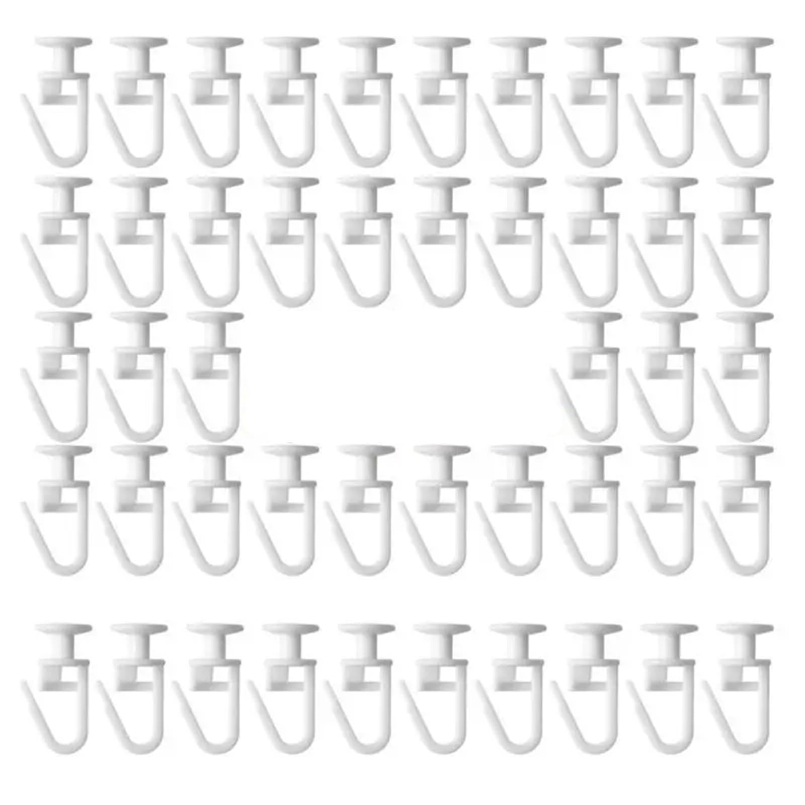 Curtain Rail Track Pulley, Curtain Track Pulley White Plastic Lockable Folding Hook 50Pcs Smooth Quiet Operation Home