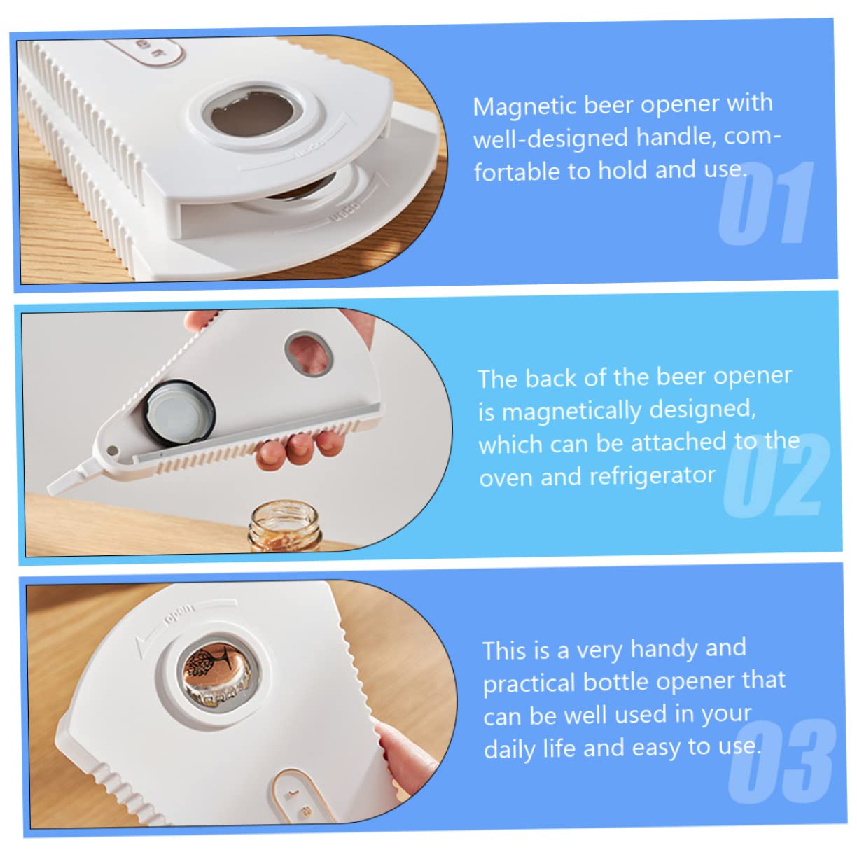 Unomor Slip Rubber Jar Opener Multi Functional Magnetic Bottle Opener for Effortless Can and Bottle Opening