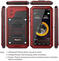 Vista 4 de Beasyjoy para iPhone X iPhone 10 Funda de Metal de Servicio Pesado Cubierta de Aluminio Impermeable con Protector de Pantalla de Cuerpo Completo A