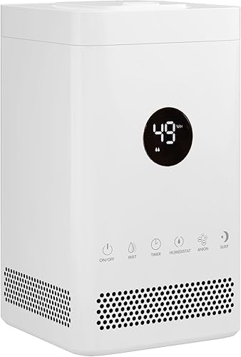 ARLIME Humidificador de niebla fría, humidificador ultrasónico de 3.5 L de llenado superior con pantalla LCD, temporizador, ionizador y filtro