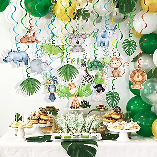 Jungle Animal Wild One Party Supplies Decorations 30 Pack Foil Ceiling Hanging Swirls Streams Party Banner Decor For Kids Adults Safari Birthday Celebrating Party Events Baby Shower Room Wall Decor #TOP5