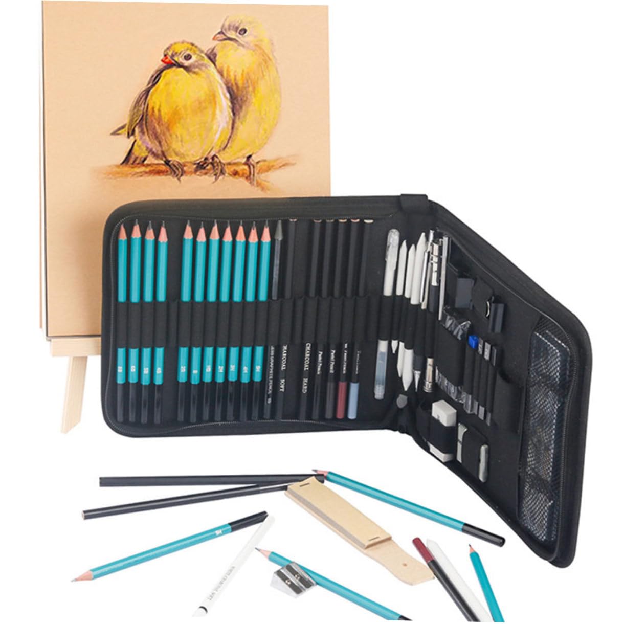 Kit de Crayons à Dessin pour Croquis, 50 Pièces, Ensemble Professionnel