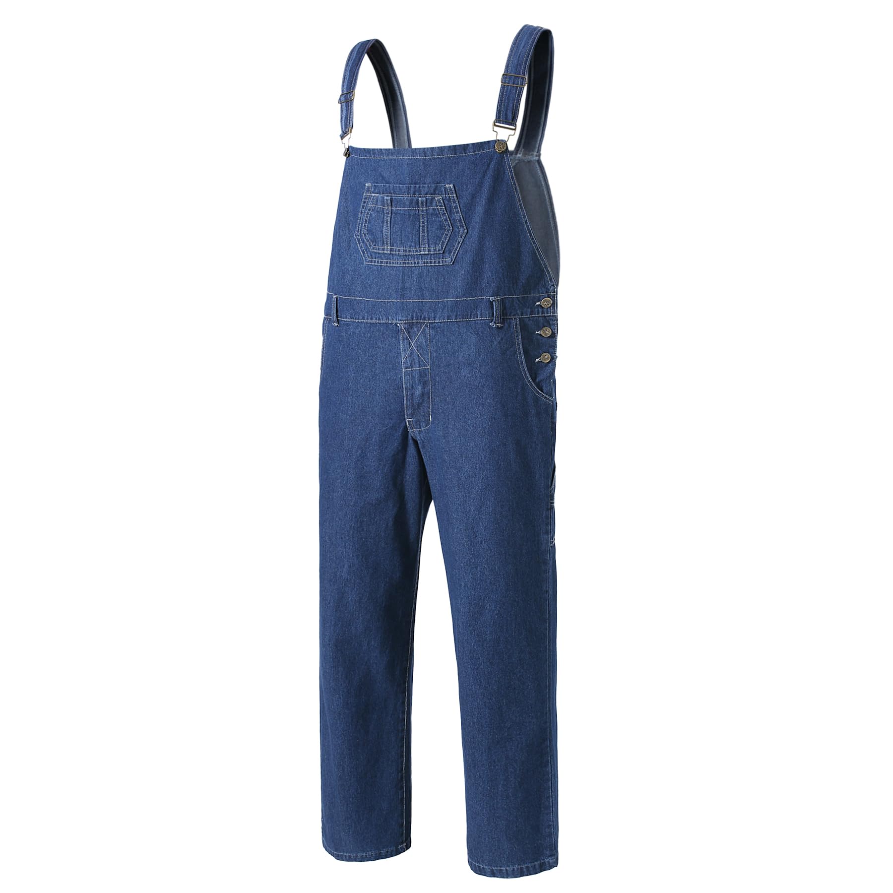 YOUTHUP Salopette Homme en Denim Bleu Pantalon Jeans Vintage avec Multiples Poches Combinaisons de Travail