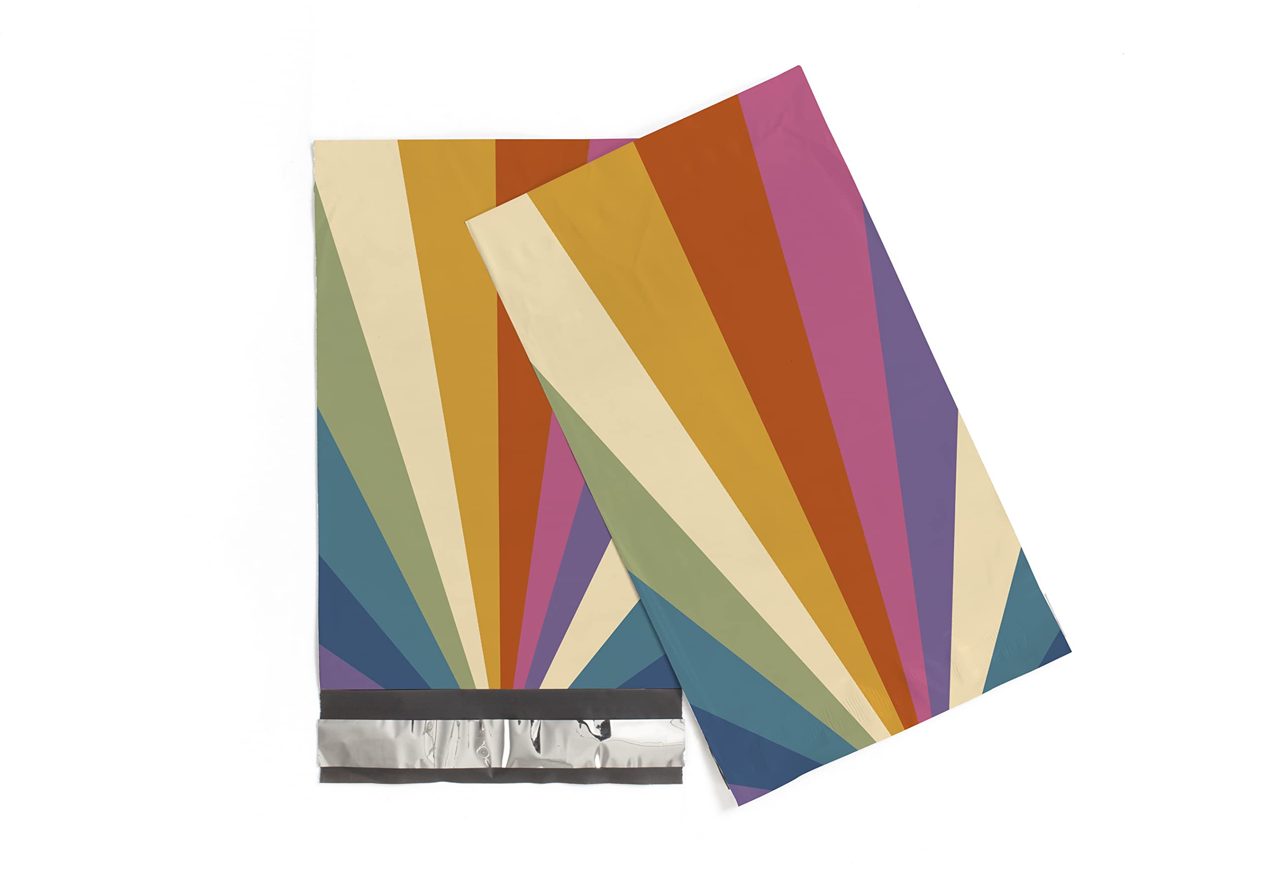 6x9 Poly Mailers – Retro Rainbow – Waterproof, Tear-Resistant Shipping Bags with Adhesive Seal – 100 Pack – Package Mint