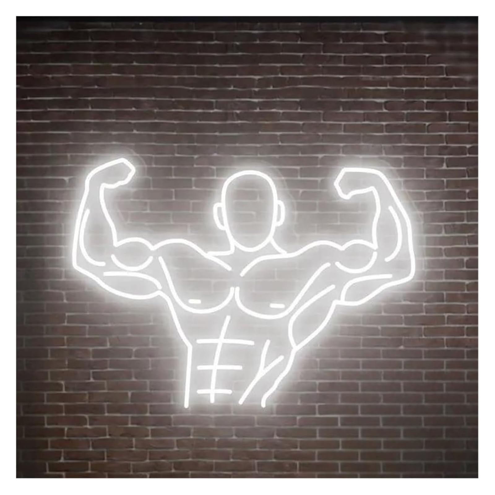 Generico Lampada al neon Lampada da parete con scritta Muscle Men, alimentata al neon, lampade a LED, per casa, palestra, interni, 60 cm(C)