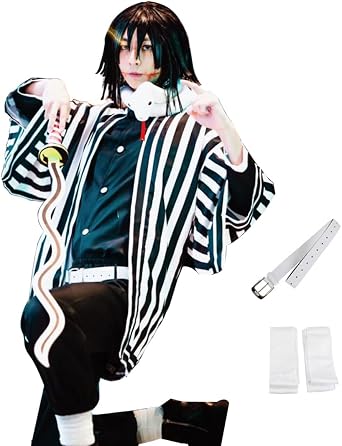 Anime Cosplay Obanai Cosplay Kimono Cape Uniform Halloween Full Costume with Wig Adult Men and Women