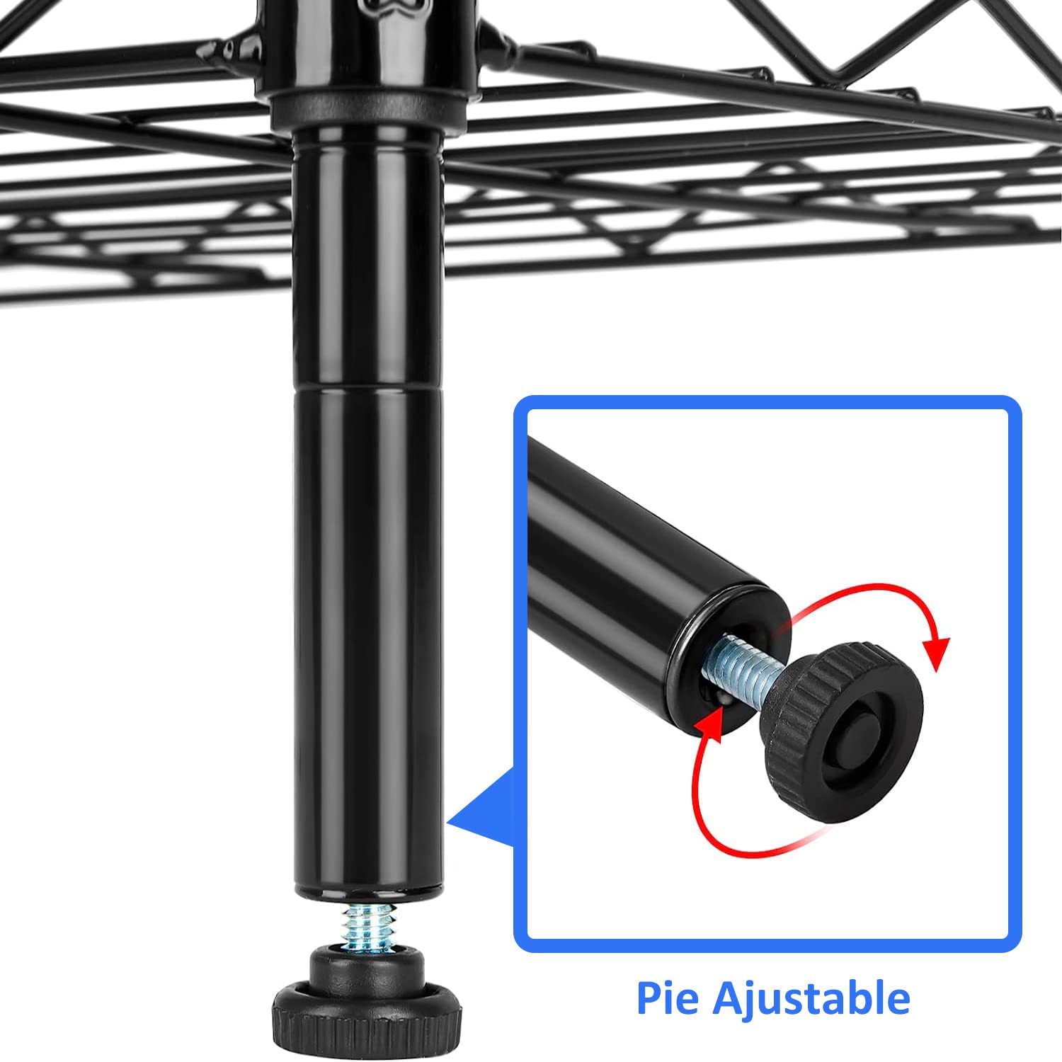 Estanterias almacenaje con 6 baldas,estanteria Metalica con 6 Baldas Ajustables y 4 Ganchos,42 * 30 * 160cm,Negro