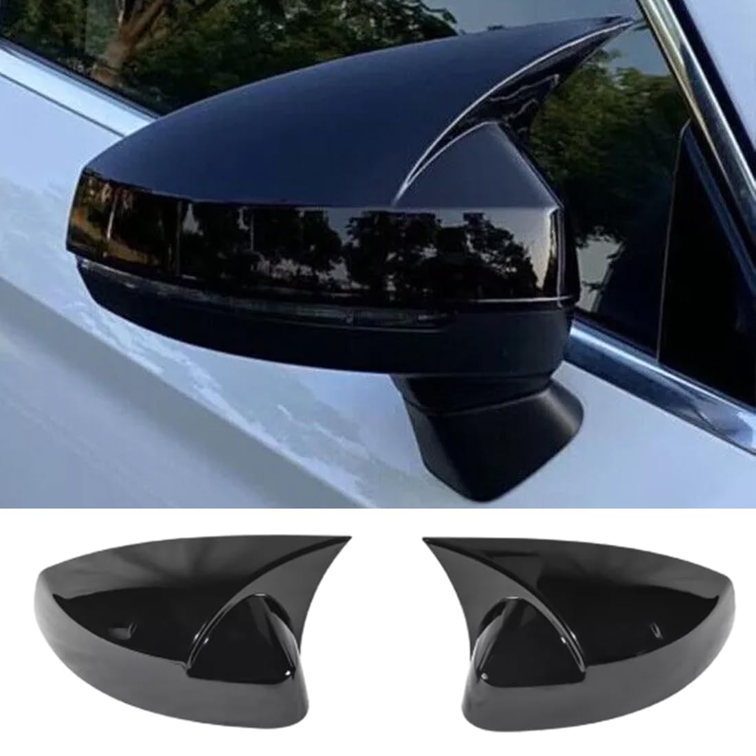 XITER Rear View Side Mirror Cover Side Mirror Cap for Audi A3 2014-2020,RS3 2015-2020,S3 2017-2020 (Glossy Black)