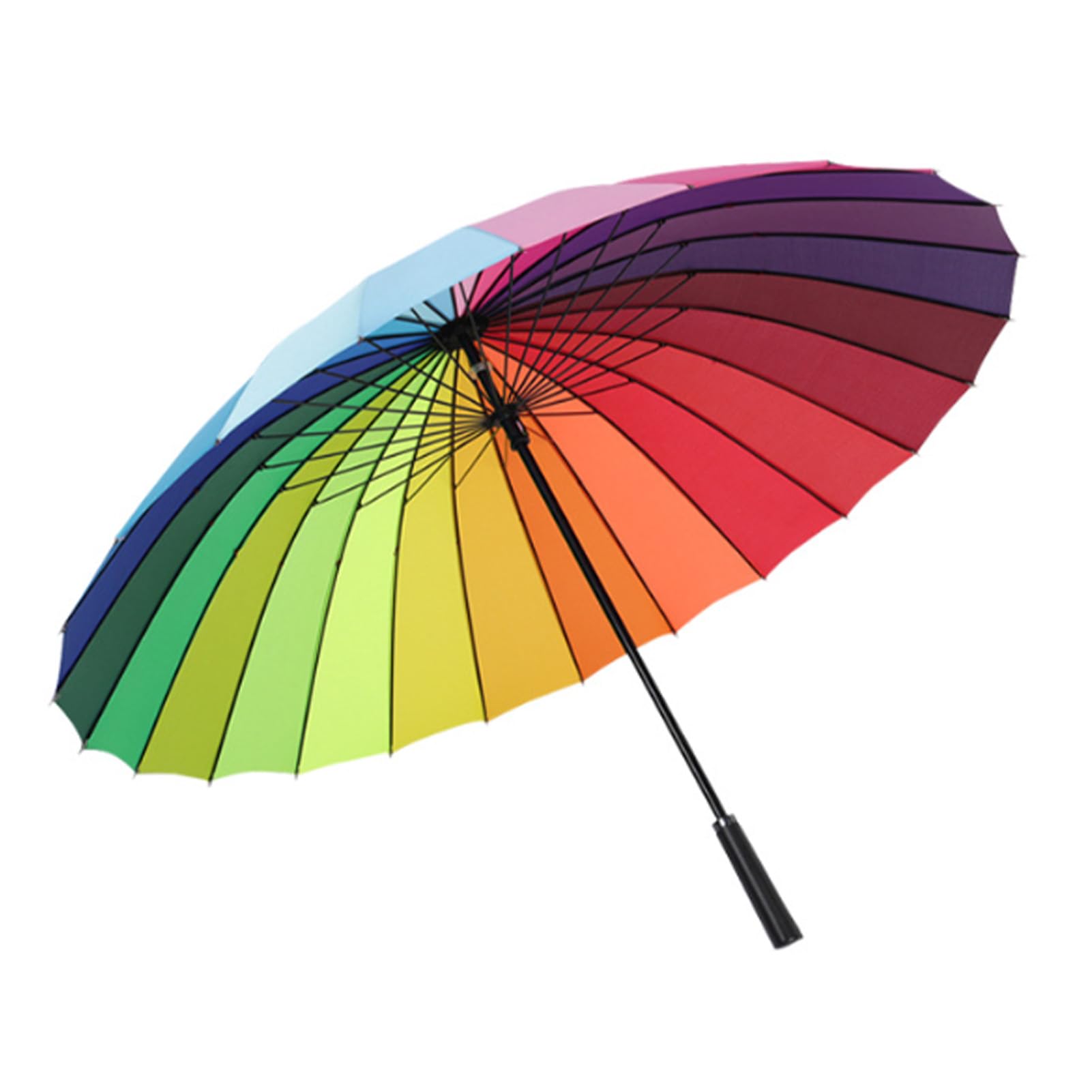 Yinhing Uombrello a Manico Lungo, Ombrello Dritto Rinforzato a a 24 Costole per Uomini Adulti, Ombrelli da Golf Grandi Resistenti Al (arcobaleno)