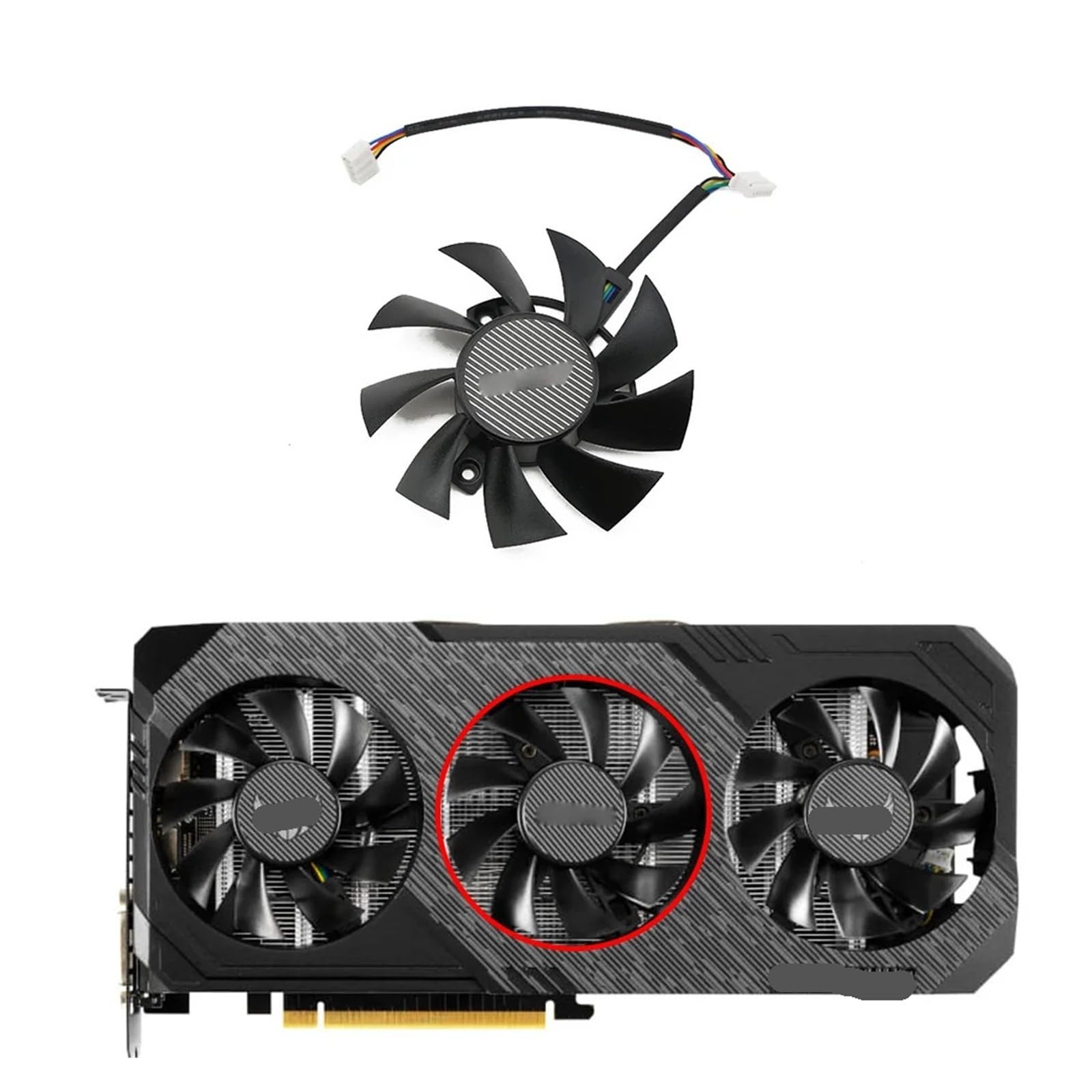 Ventilateur de refroidissement carte graphique 75mm FD8015U12D 7 broches pour GPU GTX 1660 RX 5700