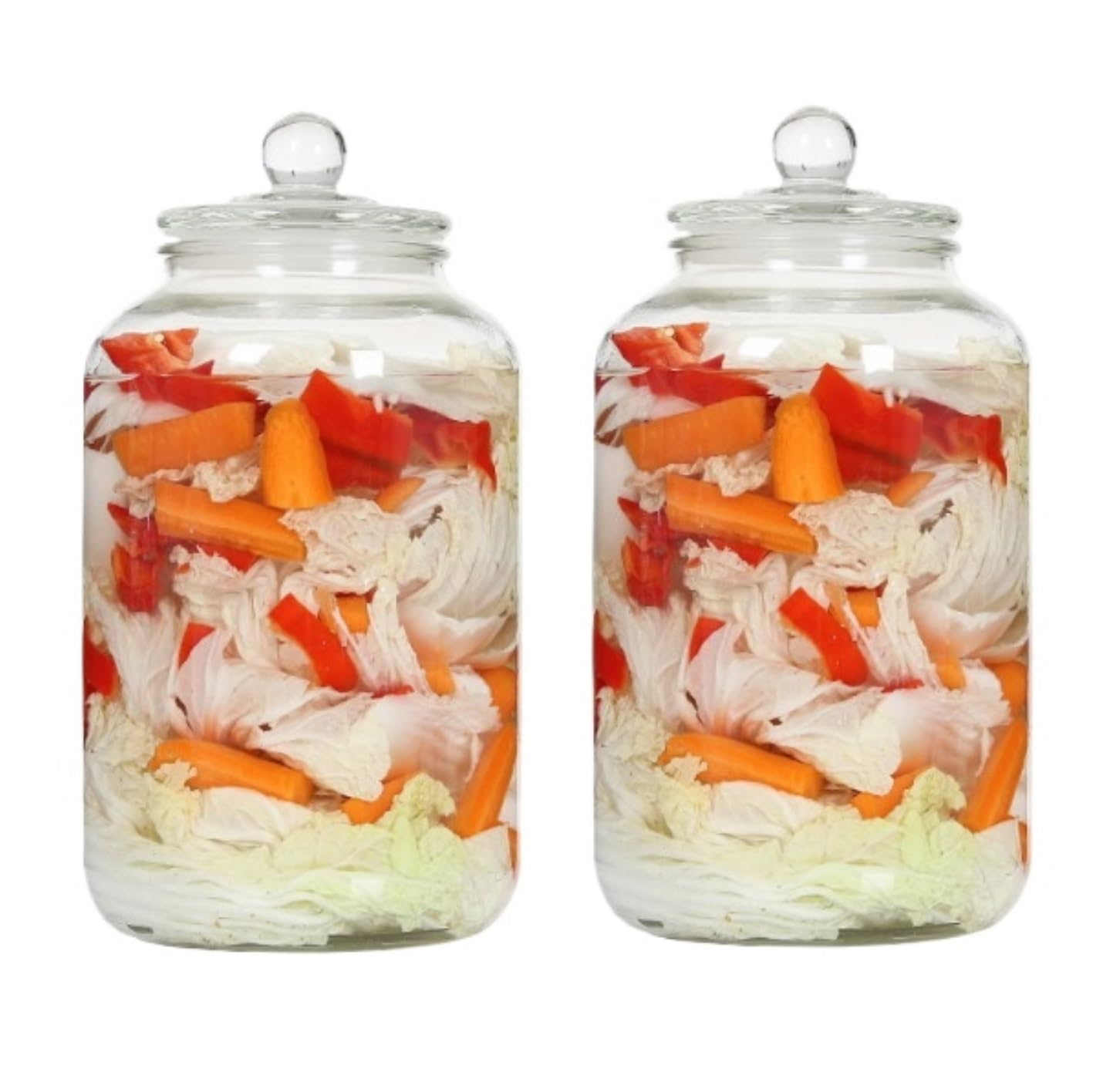 AMULONG Sweet Jars Apothecary 2 Set Glass Cookie Jar Large Jars With Lids Airtight Storage Container Jars for Crafting(31x17.2cm)