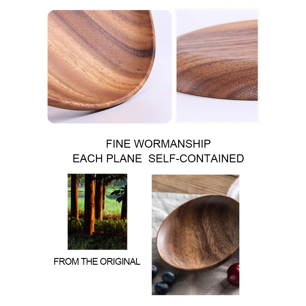 Ciotola Legno Massello Naturale Fatto Mano Classico Grande Rotondo Acacia Insalata Zuppa Pranzo Bowl Eco Friendly Premium Utensili * 4.5cm)