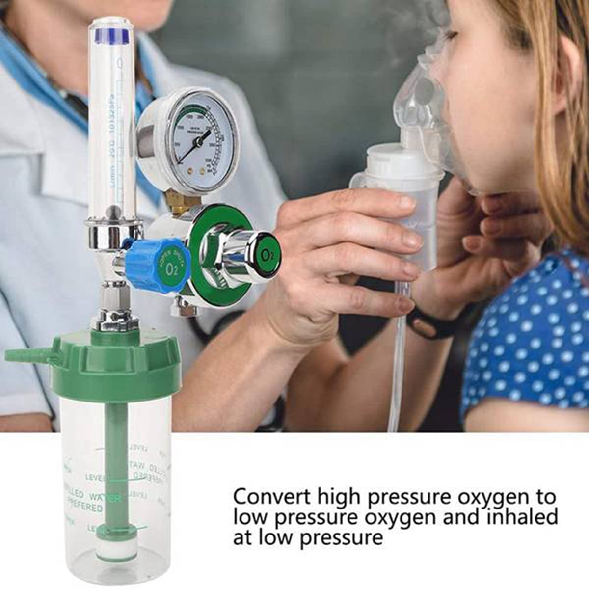 Régulateur de pression d'oxygène - Réducteur de pression O2 pour régulateur d'oxygène - Filetage mâle G5/8-14