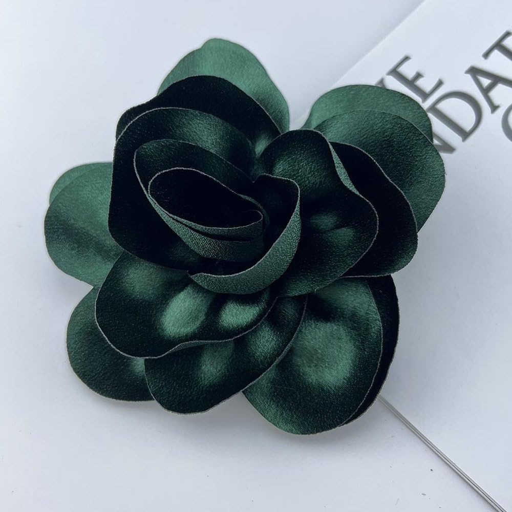 Multi Layer Handmade Flower Clothing Accessories/Headwear/Chest Flowers/Handmade Fabric Dress Accessories (Blackish Green)