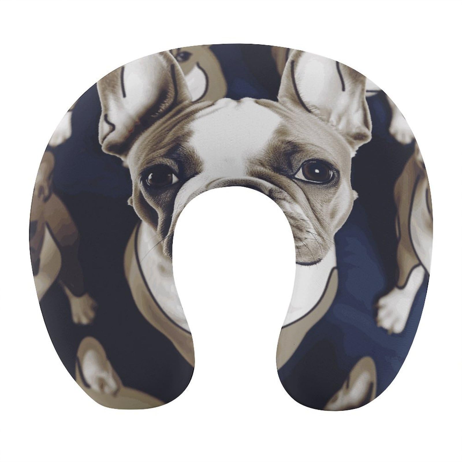 Btcowzrv Style Cute French Bulldog U Shaped Neck Pillow Travel Pillows