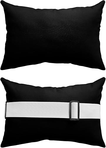 Chaise Lounge - Fundas de almohada para reposacabezas y reposacabezas, color negro, funda de almohada lumbar impermeable para exteriores, para