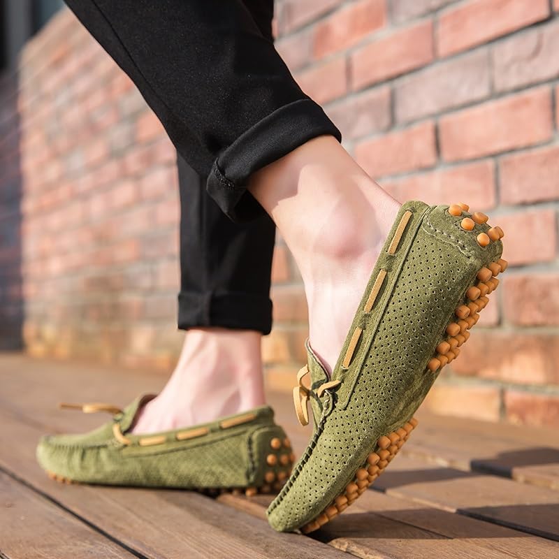 Loafers for Men Perforated Suede Driving Boatshoes Moccasins Shoes Anti-Slip Comfortable Lightweight Classic Slip-on4