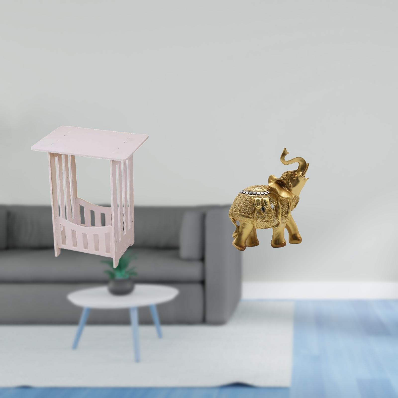 Enakshi® Practical Bedside Table with Elephant Statue Resin Art Crafts Animal Sculpture Decorative Figurine for Hotel Cafe Lounge Room Balcony Shelf Bedroom Desk Home Decoration-image-39