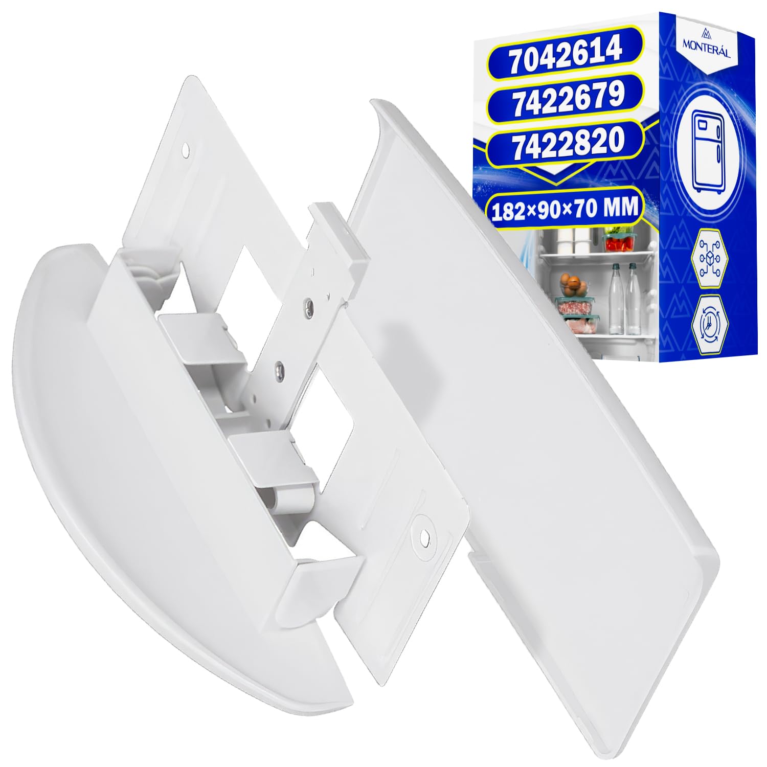 MONTERAL Maniglia Frigorifero Combinati e Congelatore Verticale 182 x 90 x 70 mm con Codice Originale 7042614 704261400 7422679 7422820 742282000 per Liebherr - Garanzia di 10 Anni