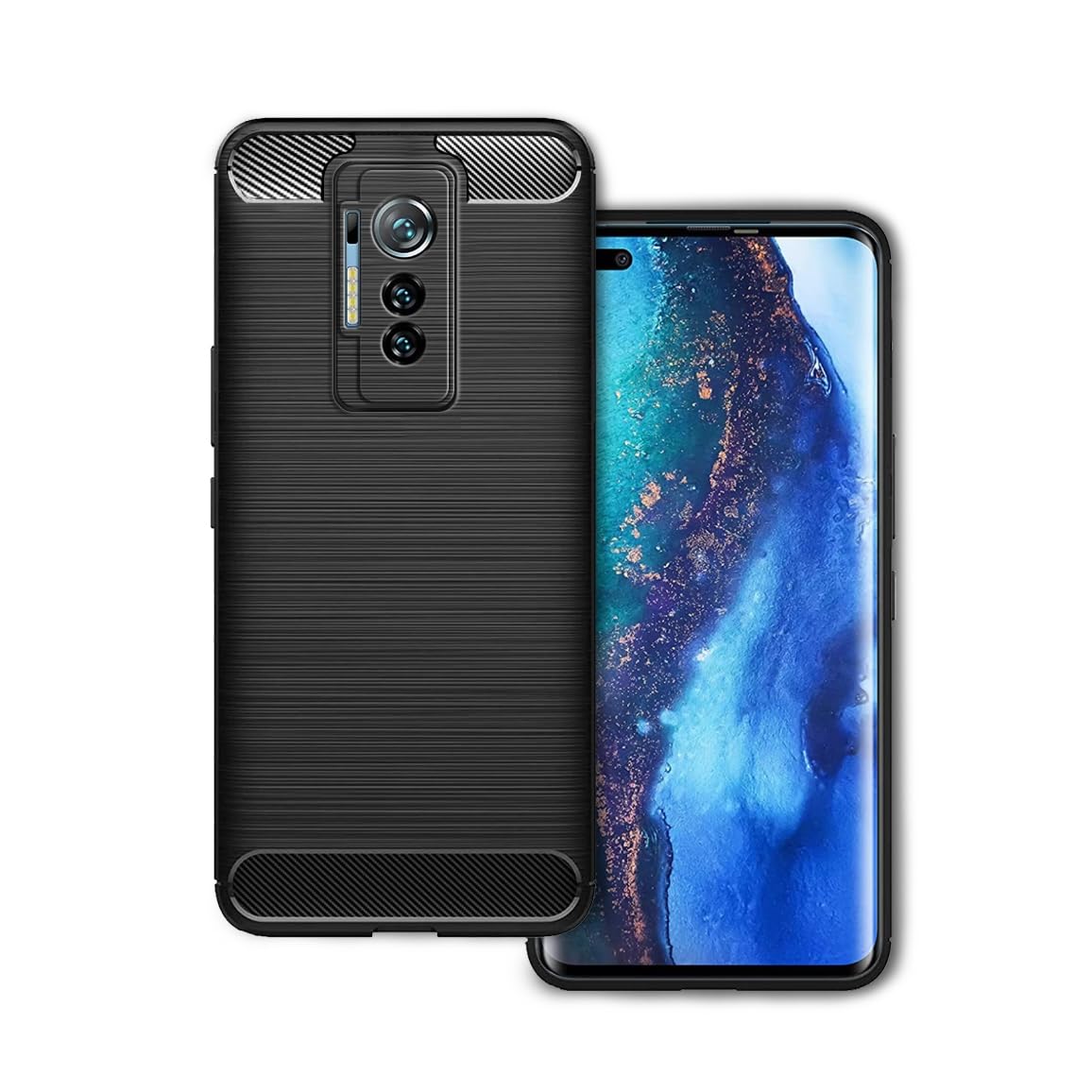 Plus Carbon Fiber Brushed Texture Shockproof Back Case Cover for Tecno Phantom X - Black (B0CQNYY3XD) Amazon Price History, Amazon Price Tracker