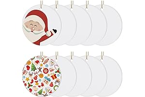 Round Ceramic Ornaments, 3-Inch Set of 10