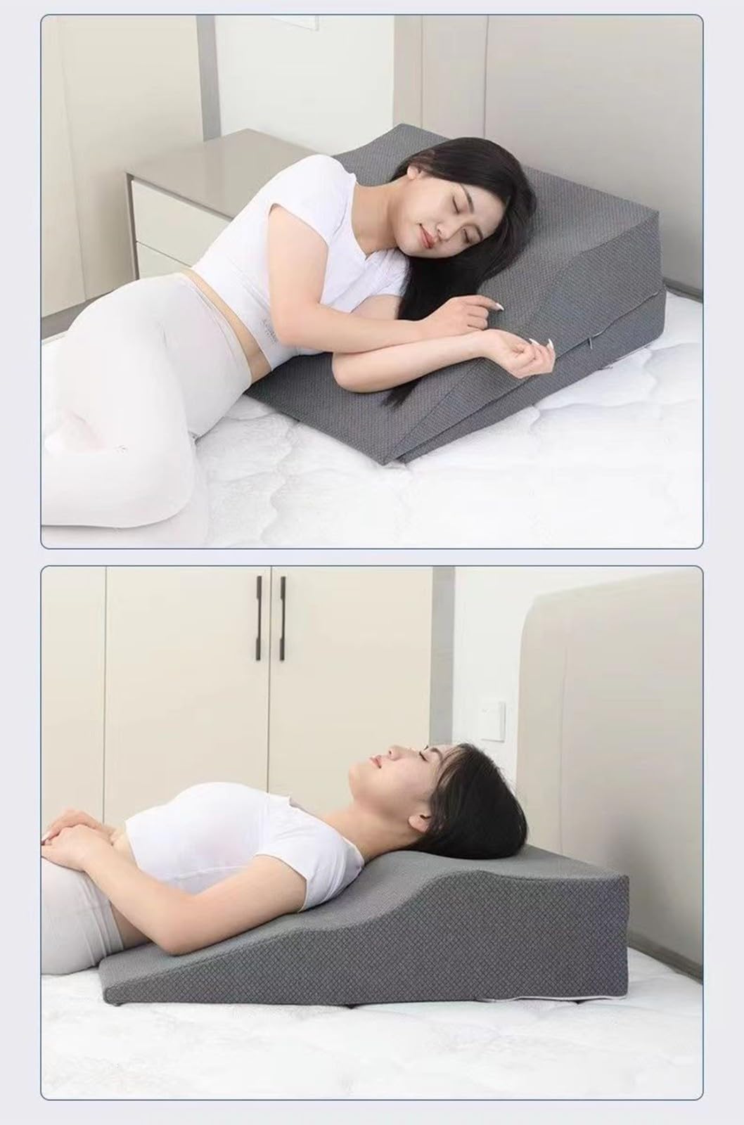 Cojines Cama,Dormir Para Adultos Con Reflujo Ácido,Almohada Reflujo Almohada De Cuña, Cómodos Juegos De Almohadas Posicionadoras De Espuma Viscoelástica Para Poscirugía, Aliviar Los Ronquidos