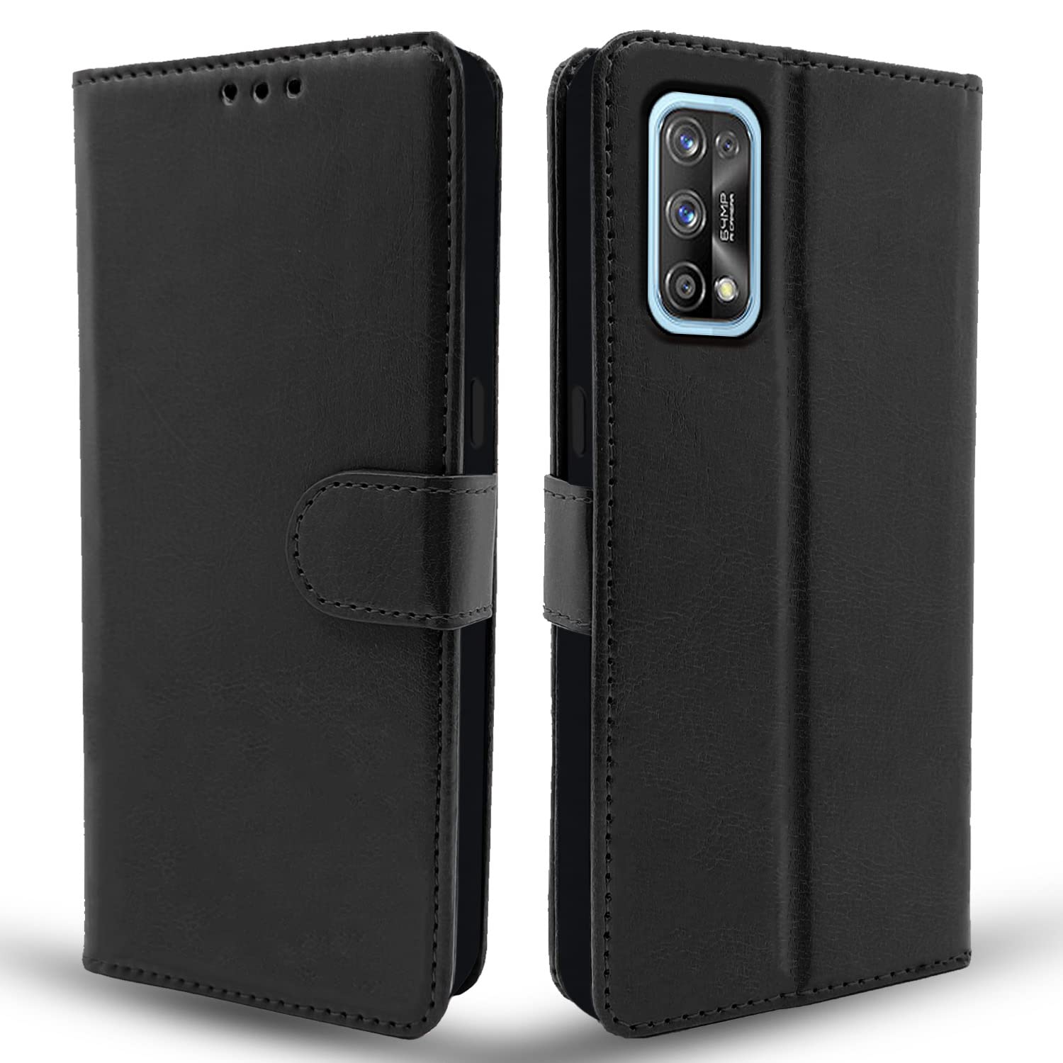 Pikkme Realme 7 Pro Flip Case Leather Finish | Inside TPU with Card Pockets | Wallet Stand and Shock Proof | Magnetic Closing | Complete Protection Flip Cover for Realme 7 Pro (Black) (B0BF979Q1R) Amazon Price History, Amazon Price Tracker