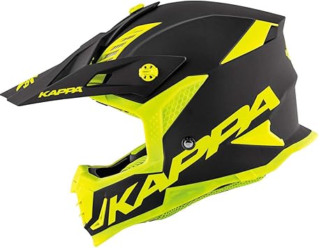 Kappa Casco cross integrale in materiale termoplastico KV39 BASIC (56, nero  opaco/giallo fluo) : Amazon.it: Auto e Moto