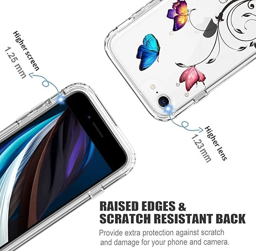 Miniatura 2 de Funda para iPhone SE 2022SE 3 2022SE 2020iPhone 7iPhone 8 con protector de pantalla de vidrio templado, bonita funda protectora de cuerpo completo