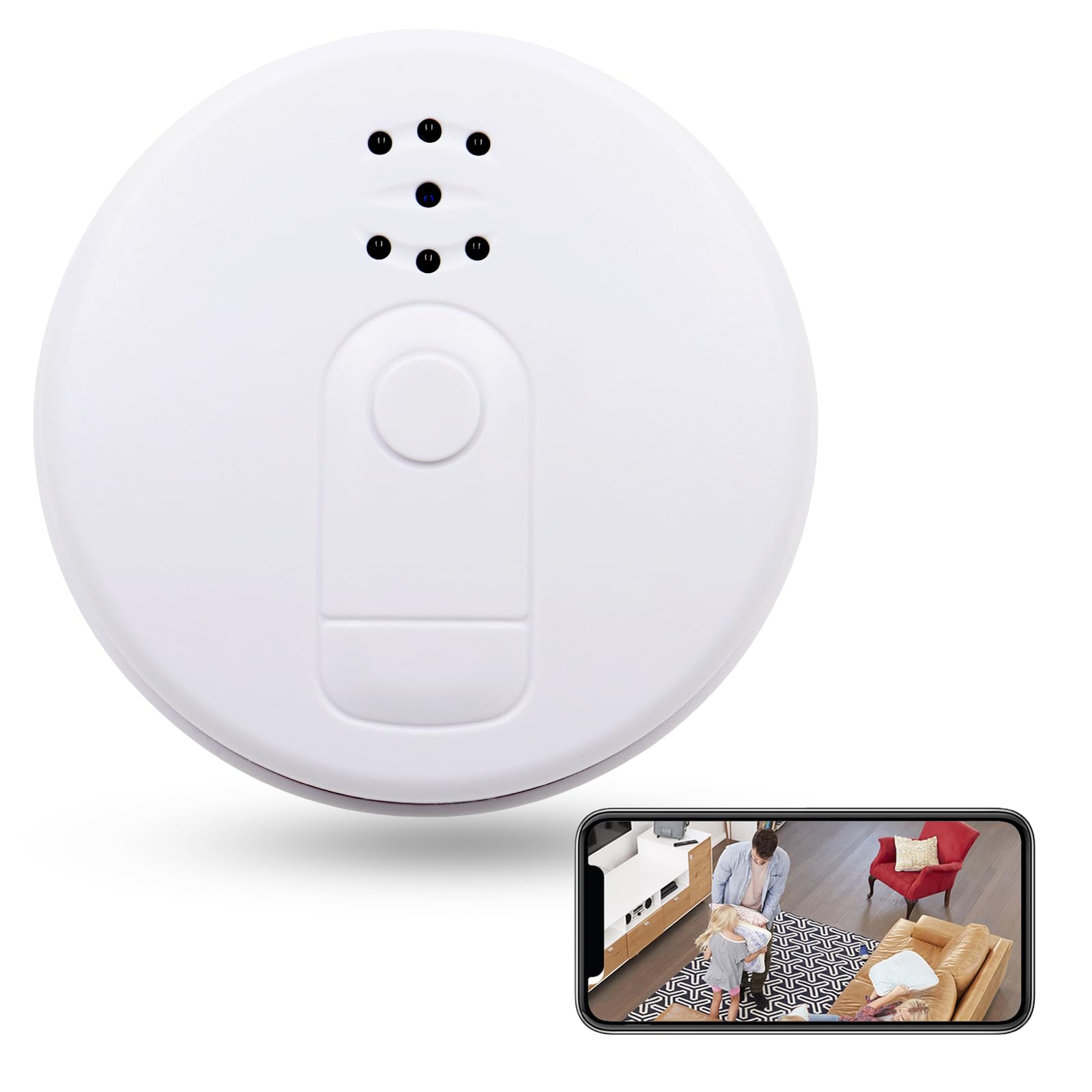 Ikloocq White Wifi Hidden Spy Camera Smoke Detector Shaped, Hd 1080P Small Secret Camera For Home Security, Wireless Nanny Cam Hidden Camera With Night Vision