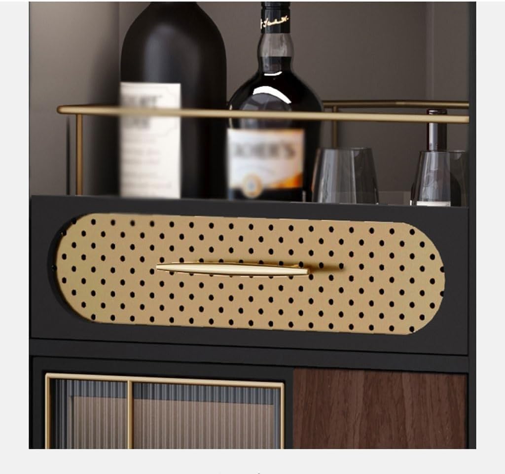 Cantinetta per vino, armadietto angolare per soggiorno, triangolare, armadietto in vetro, armadietto ad angolo per vino, 108 cm