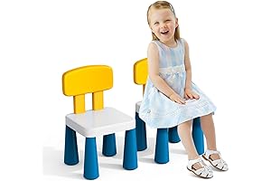 Kids Chairs for Toddlers Plastic: Set of 2 Lightweight Toddler Chairs