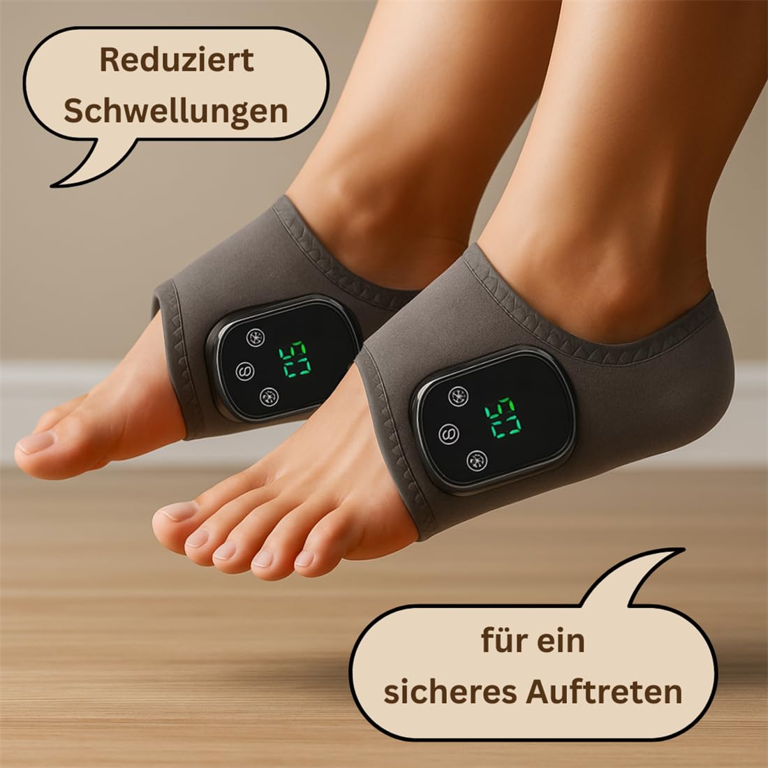 3-in-1 elektrisches Fußmassagegerät mit Wärme & Vibration – kabellos & wiederaufladbar – lindert Plantarfasziitis, Neuropathie & Fußschmerzen – für Senioren, Sportler & Diabetiker