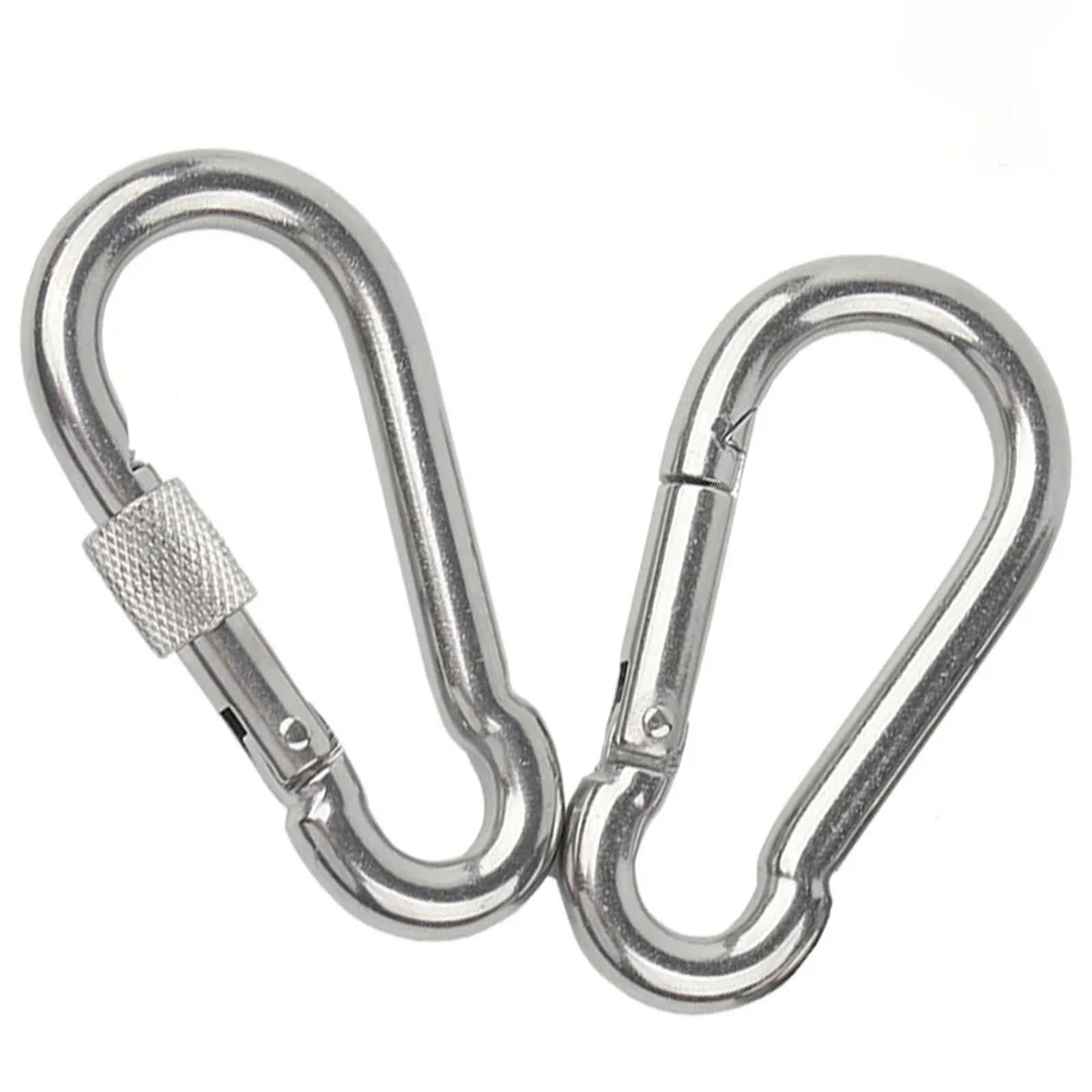 Mosquetón de Resorte de Acero Inoxidable 304, Gancho de Anillo de Bloqueo de Enlace rápido, grillete a presión, Gancho de sujeción de Cadena, 1/2/5 Uds. Hebilla de Seguridad(M10(1),5pcs)