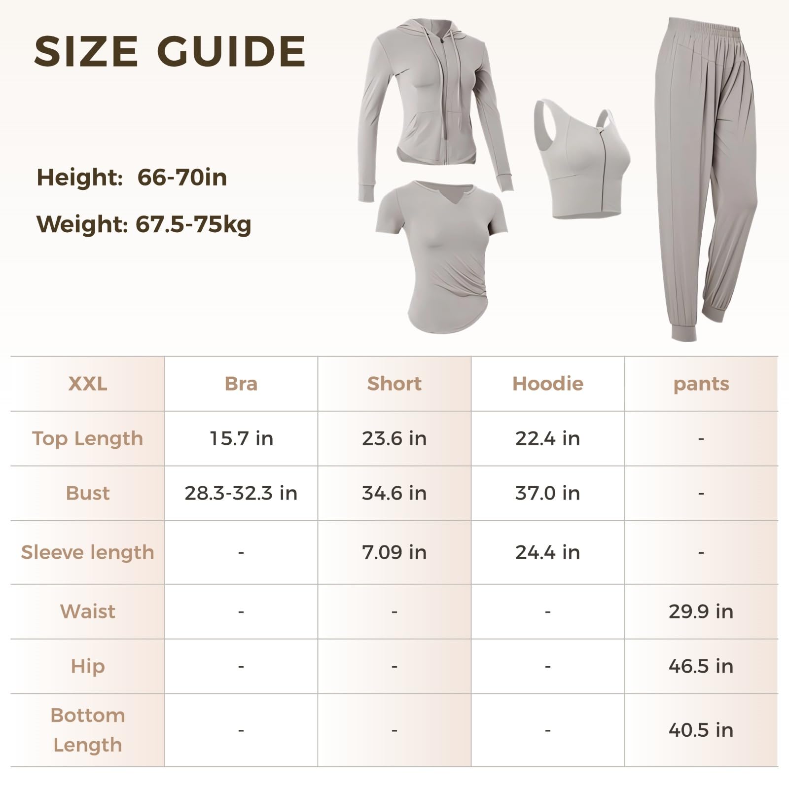 Conjunto de entrenamiento de manga larga para mujer, juego de 4 piezas XXL, tela transpirable y que absorbe el sudor, incluye chaqueta, parte superior, brasier deportivo, pantalones para yoga y