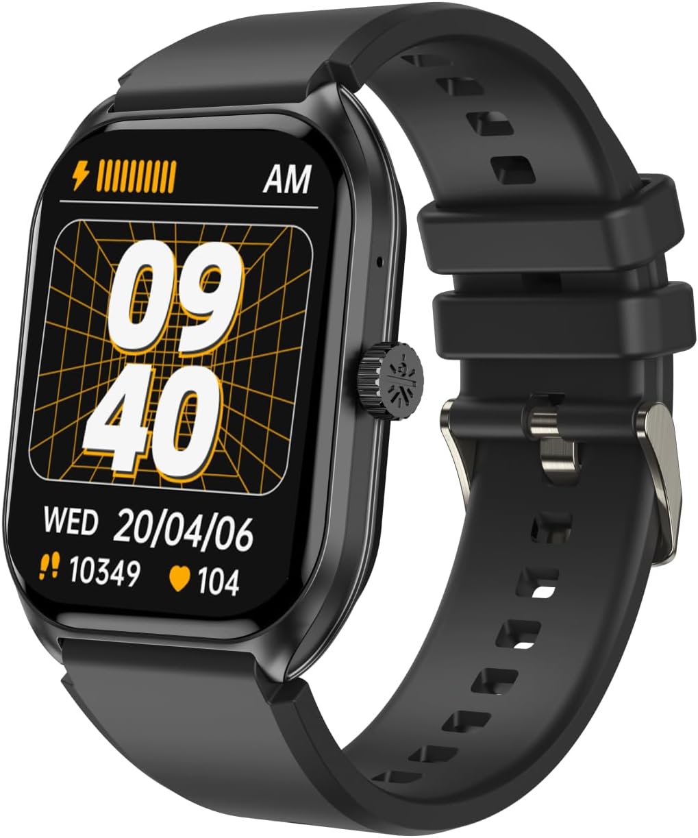CULTSPORT Ace X1 2.04" Amoled Display,1000 NITS, Bluetooth Calling, 300mAh Battery, AOD Smartwatch (Black Strap, Free Size)