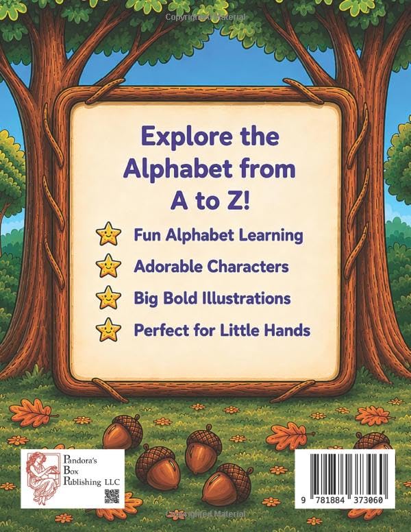 Sandy B. McNutt: Color the Alphabet: A Fun A to Z Coloring Book for Kids Ages 3–5 with Cute Woodland Animals and Easy Learning Pages (Sandy B. McNutt® Coloring Books) image 3