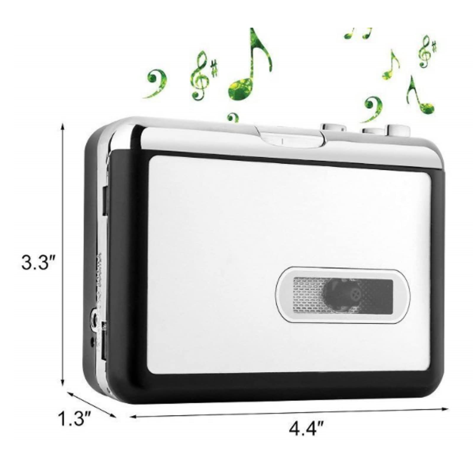 Convertitore di cassette USB, converte cassette in MP3 con riproduzione, salva direttamente sull'unità flash USB, facile registrazione