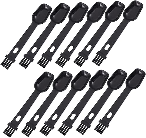 ULTECHNOVO 12 unids cepillo de limpieza expresso café expreso cuchara café máquina herramientas de limpieza cuchara con cepillo Espresso Shot