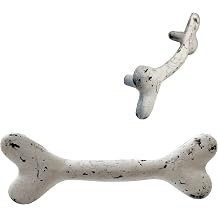 4"- Dog Bone Handle - Vintage Style Decor - Barn Door, Gate, Drawer and Cabinet Pull, Classic Iron Made Country Farmhouse pulls Black White Color- HN-701 2