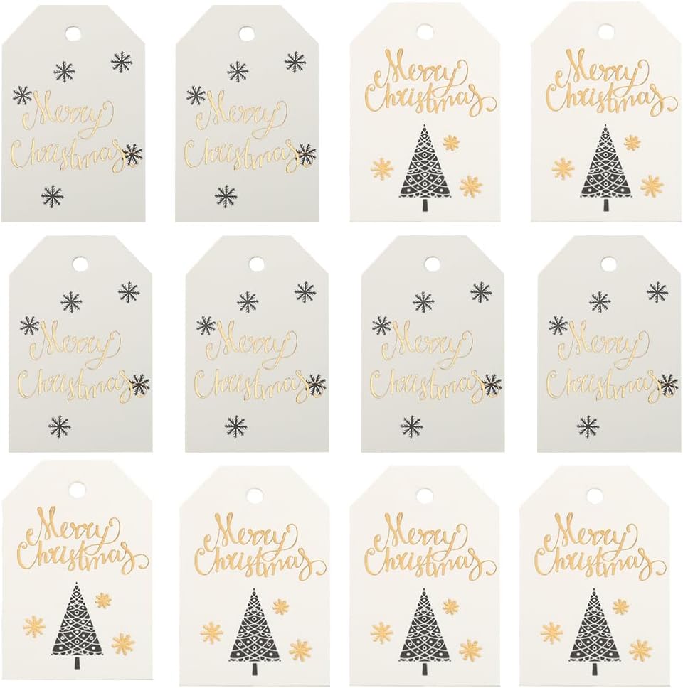 Hemoton 200Pcs Christmas Label Cards Xmas Hanging Tags for Presents Festive Wrapping and Holiday Party Favor Decorations