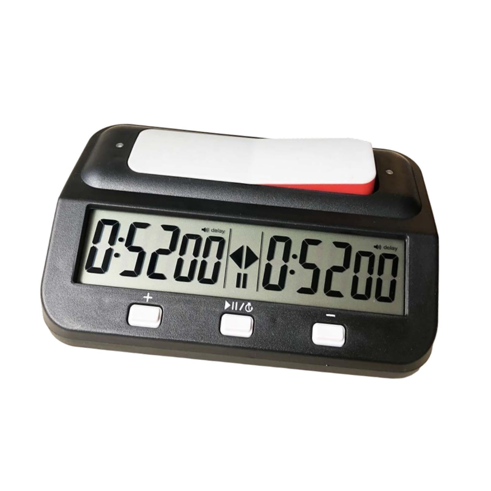 Orologio Digitale Scacchi Timer Gioco Professionale Portatile Display Funzione Allarme Memoria Materiale PP Adatto a Competizioni Regali Allenamento, Nero