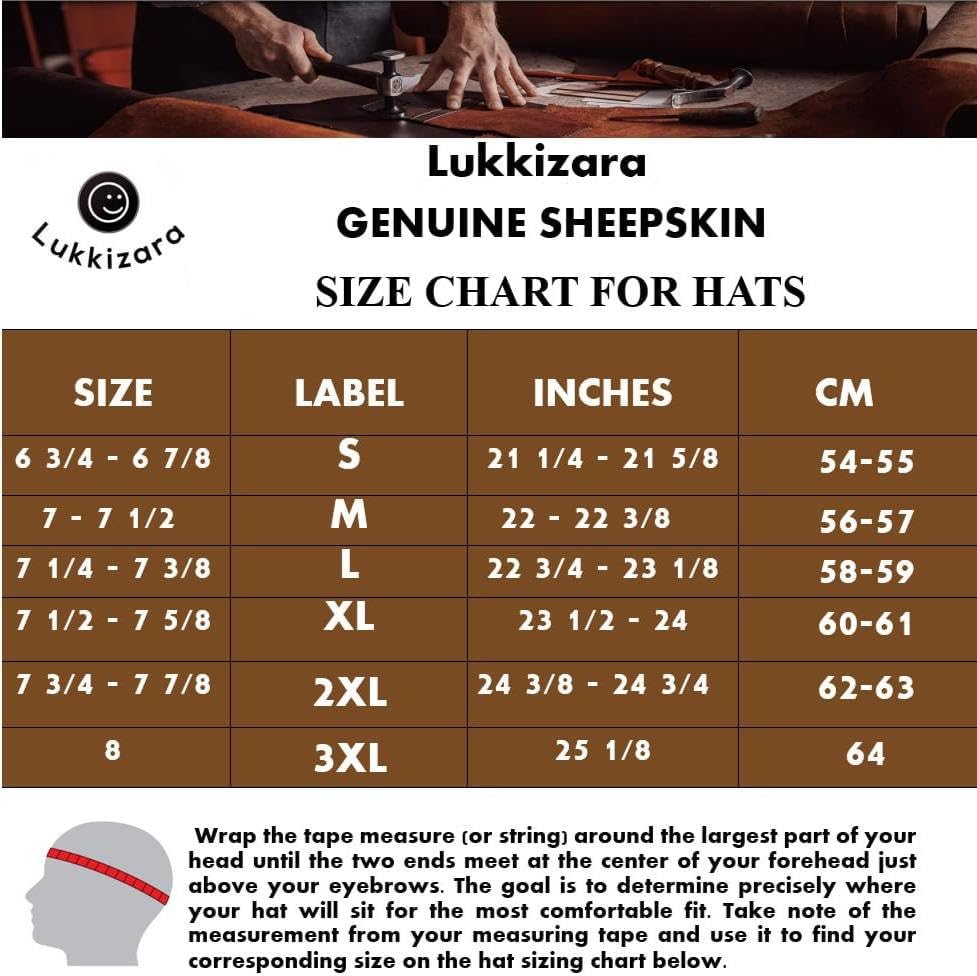 Premium Leather Unisex Shearling Sheepskin Fur Winter Beanie - Warm Wool Skull Hat for Men & Women - Image 6