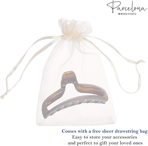 Miniatura 6 de Parcelona Francés 4 pulgadas gran tortuga Shell dientes planos mandíbula pelo garra clip abrazadera embrague