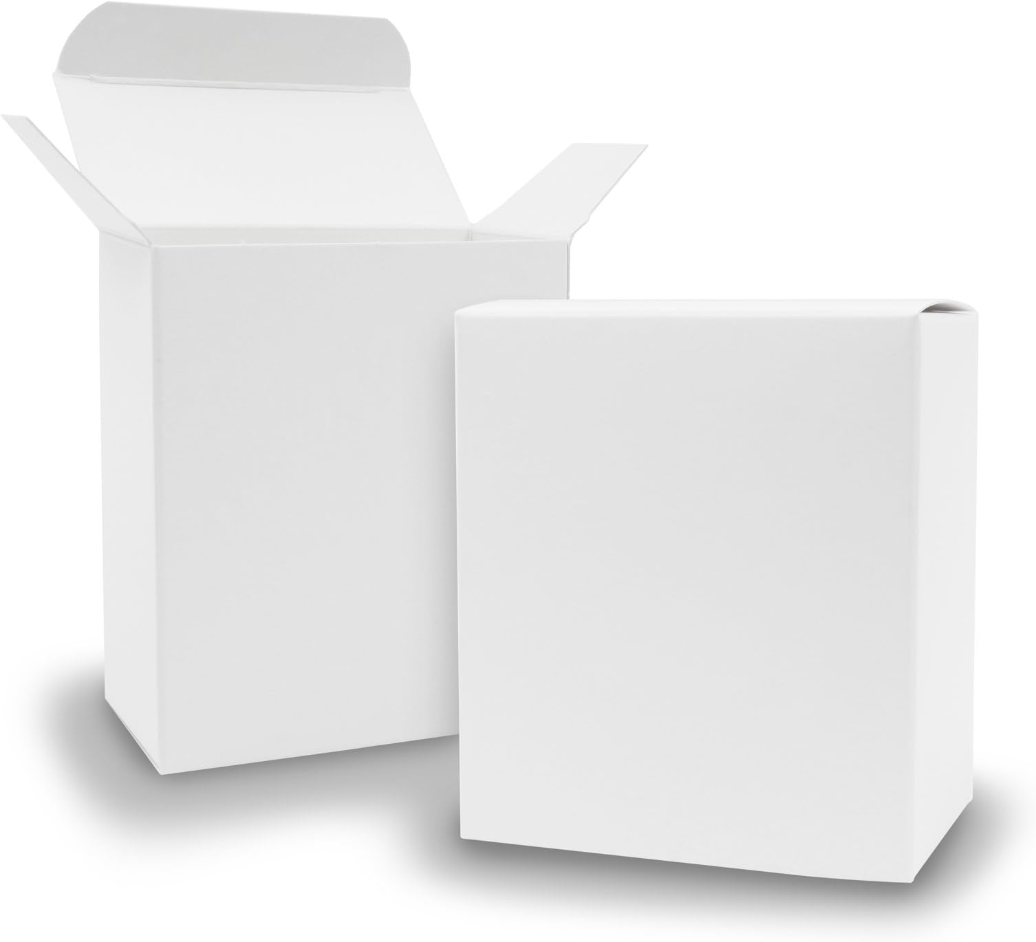 Itenga 50x cardboard gift box for filling, guest gift for weddings, christening, birth, or for advent calendar, White, Quader 8x4x9cm