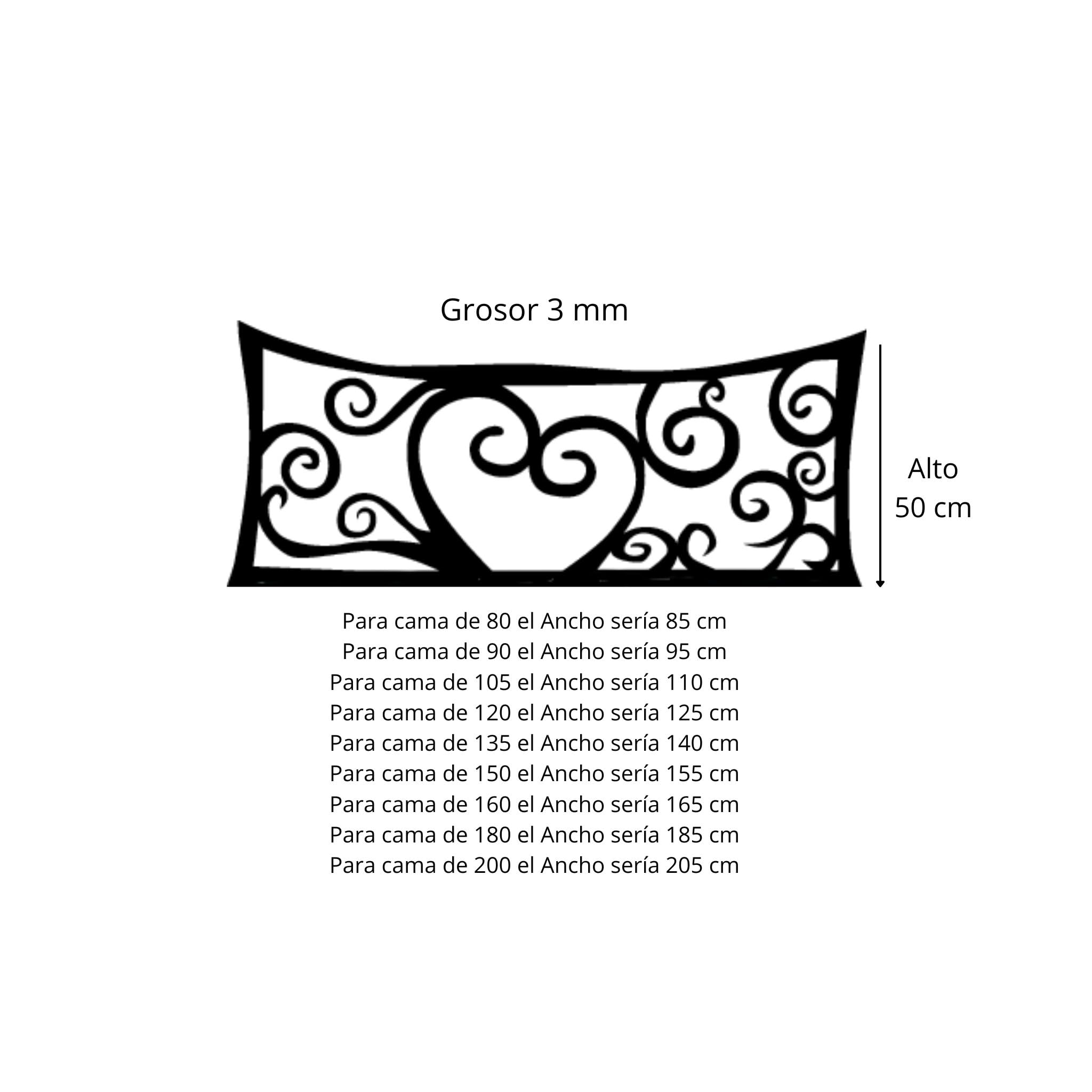 El Herrero Cabecero de Forja Corte Láser Alocado | Cabezal para Cama de Matrimonio e Individual | Producto Artesanal de España